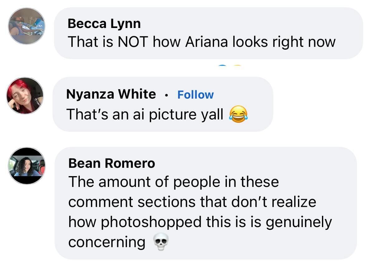 Ariana's fans defend her in Celebrity Today's comment section (Image via Facebook/ Celebrity Today)